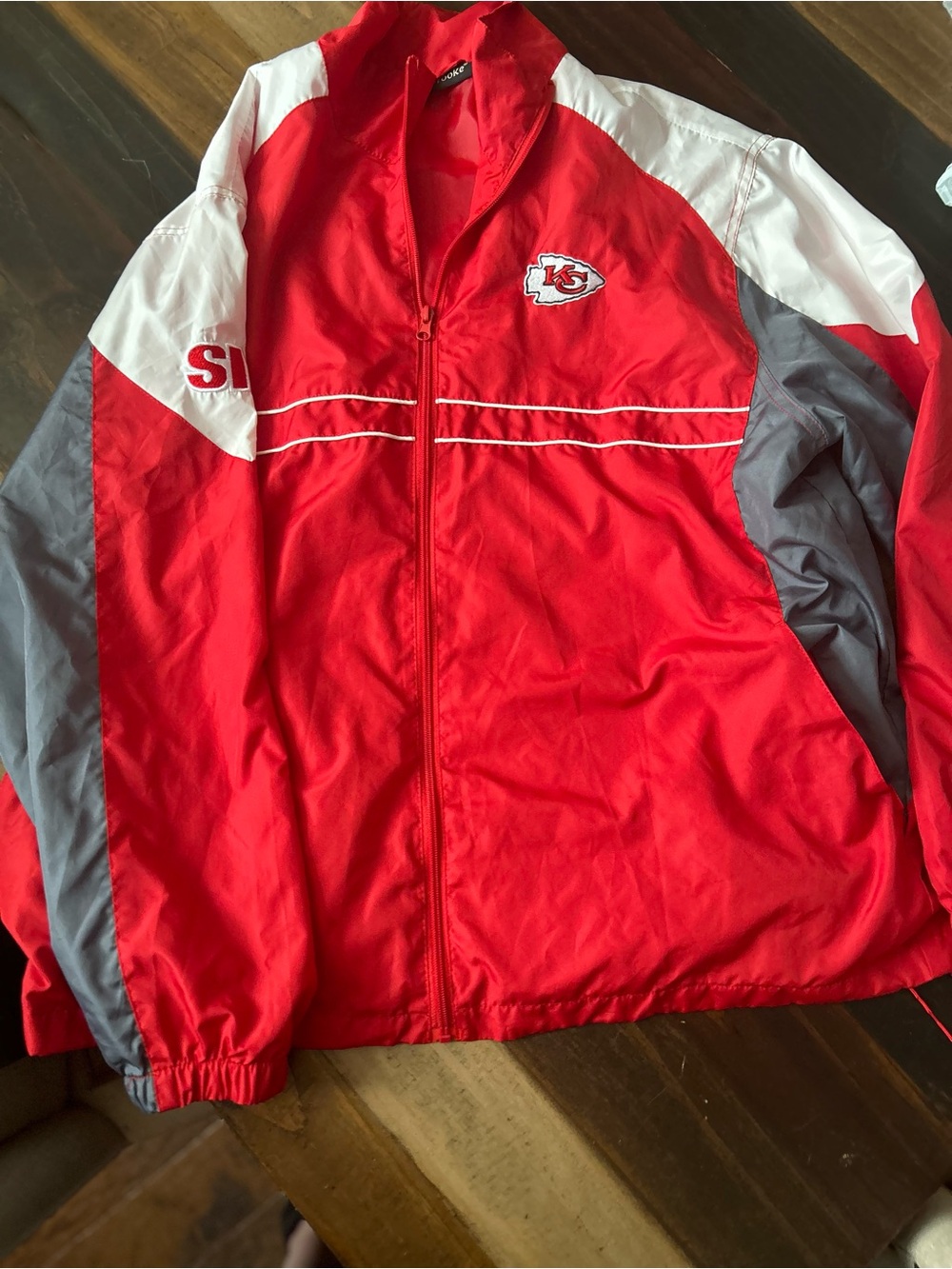 Dunbrooke Kansas City Chiefs Red, White & Gray Windbreaker Jacket